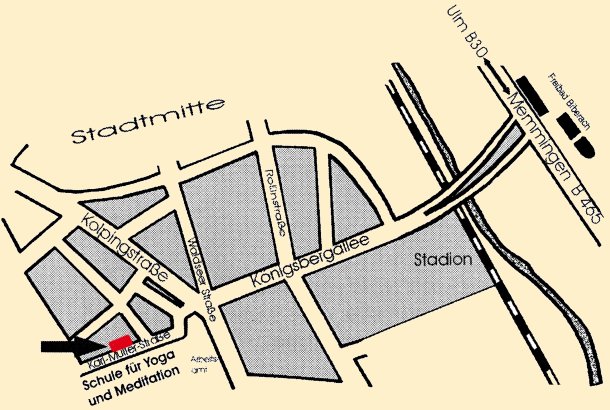 Lageplan Yogaschule Biberach - Copyright Wolfgang Zoller - www.yogabiberach.de